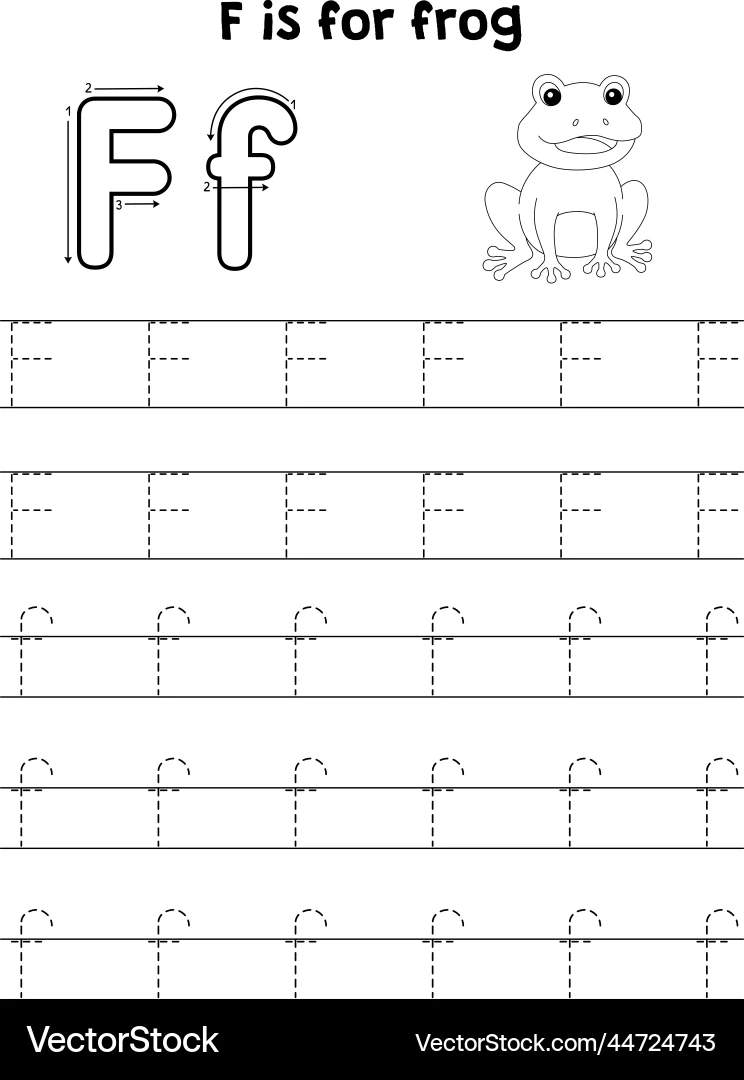 Frog Animal Tracing Letter Abc Coloring Page F Royalty Free 