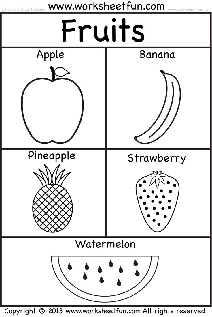 Fruits Coloring And Tracing Worksheet