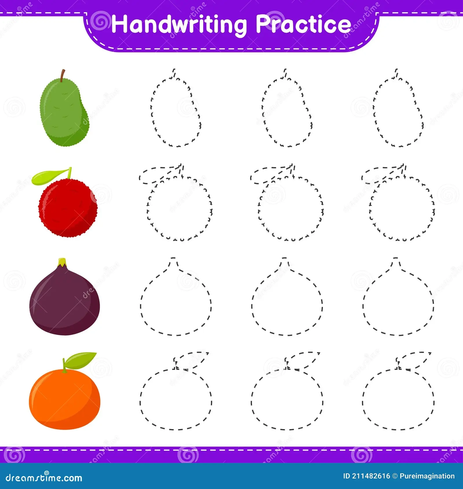 Printable Fruit Tracing Worksheet