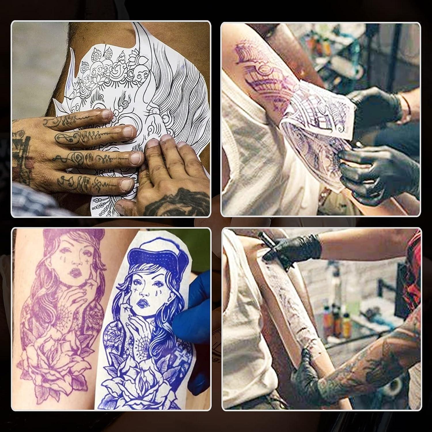 Gakonp 8pcs Tattoo Practice Skin 15pcs Transfer Paper Set 