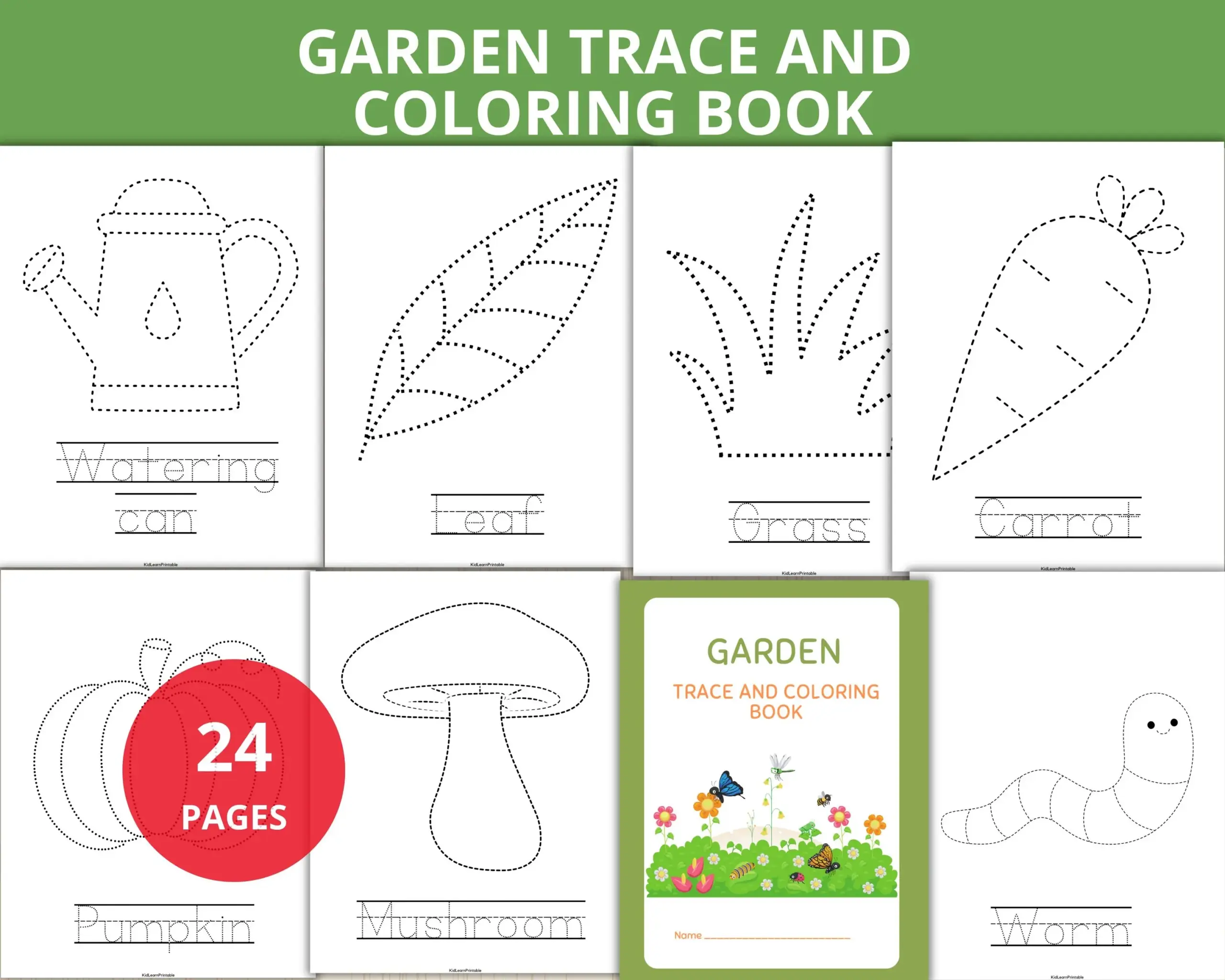 Garden Tracing Worksheet spring Trace Practice fine Motor Skills 