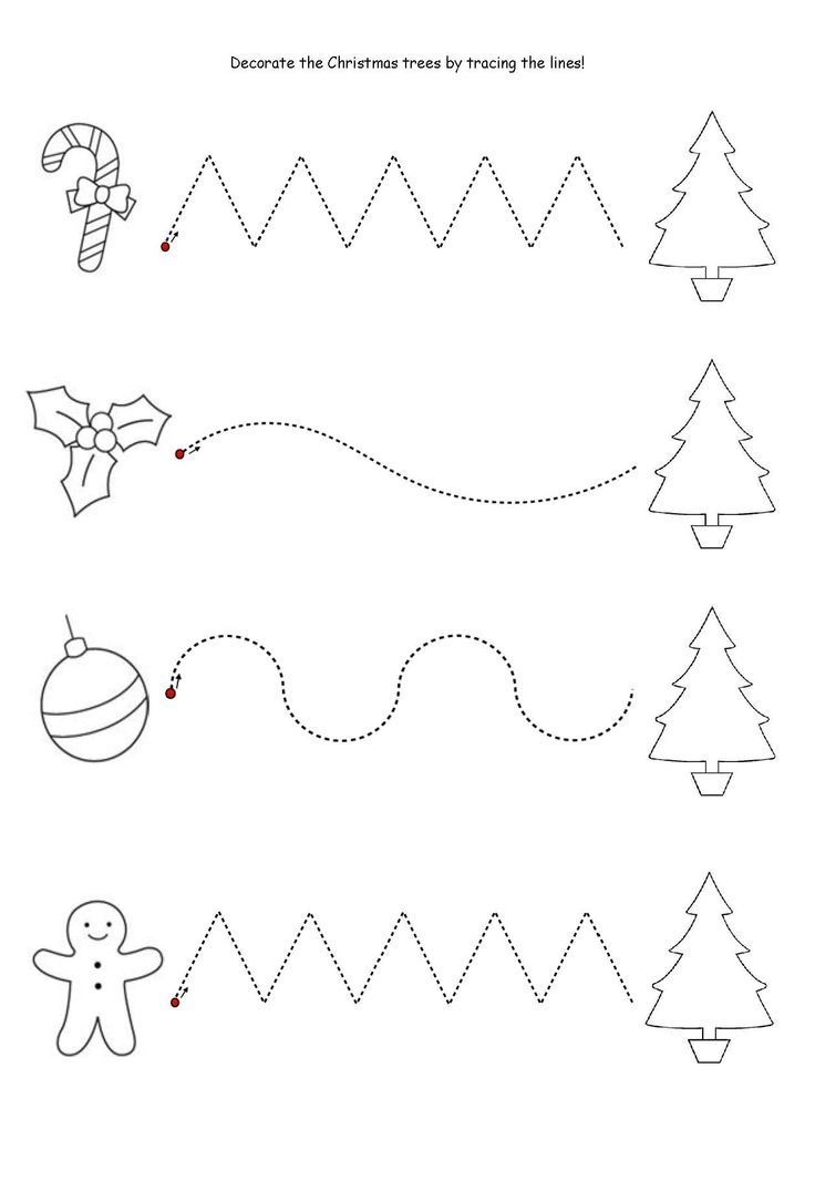 Get The Kids Tracing Lines To Match The Decoration To The Tree 