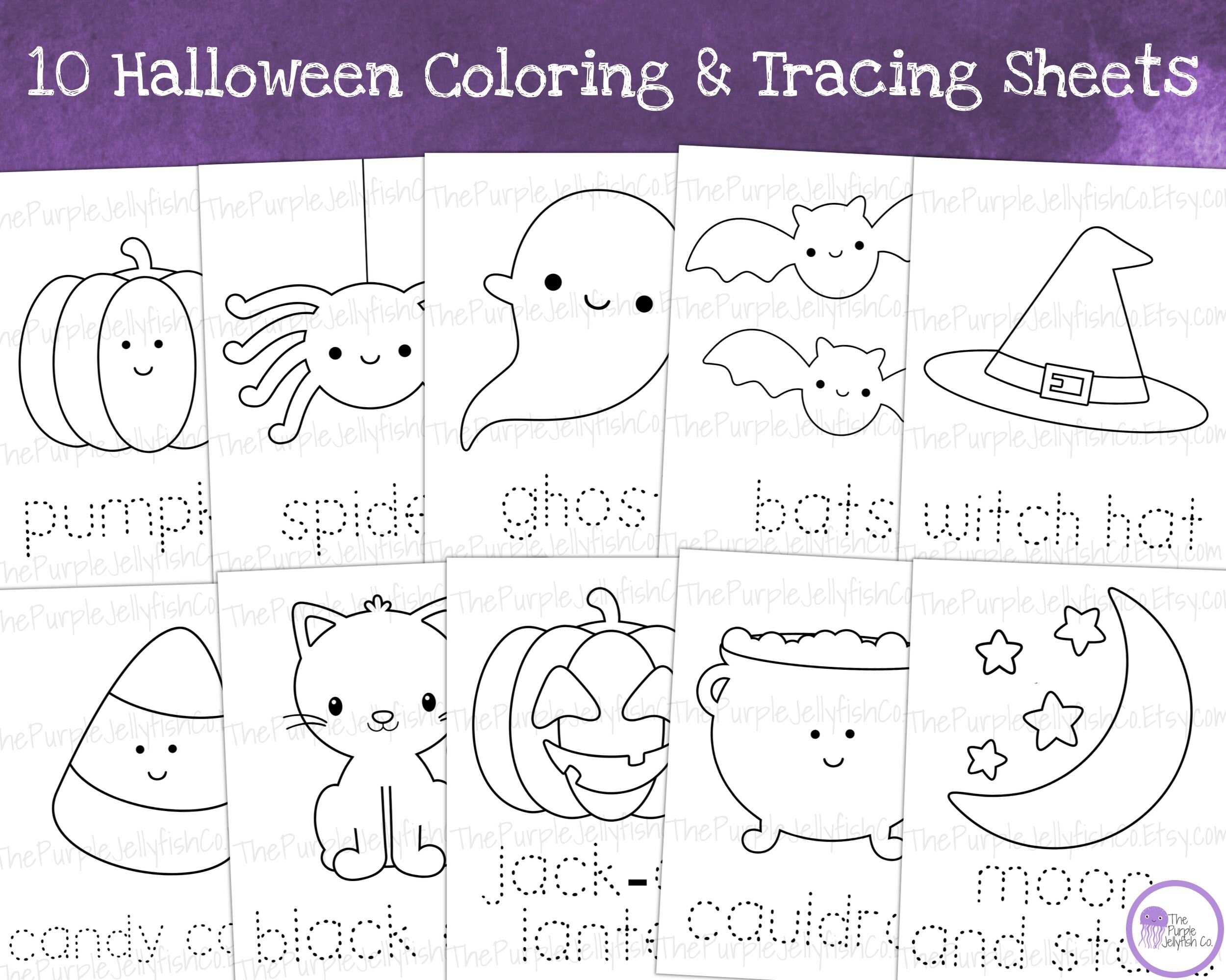 Halloween Coloring Pages For Kids Preschool Tracing Worksheets 