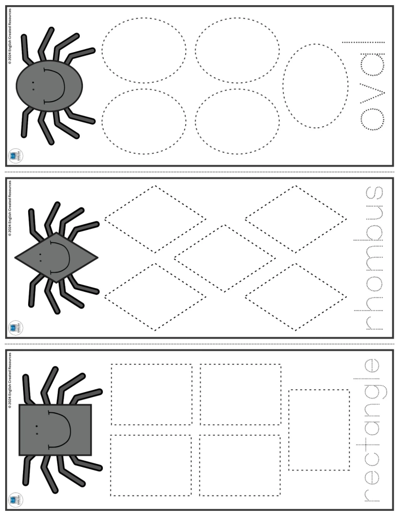 Halloween Spider Shape Tracing Strips English Created Resources