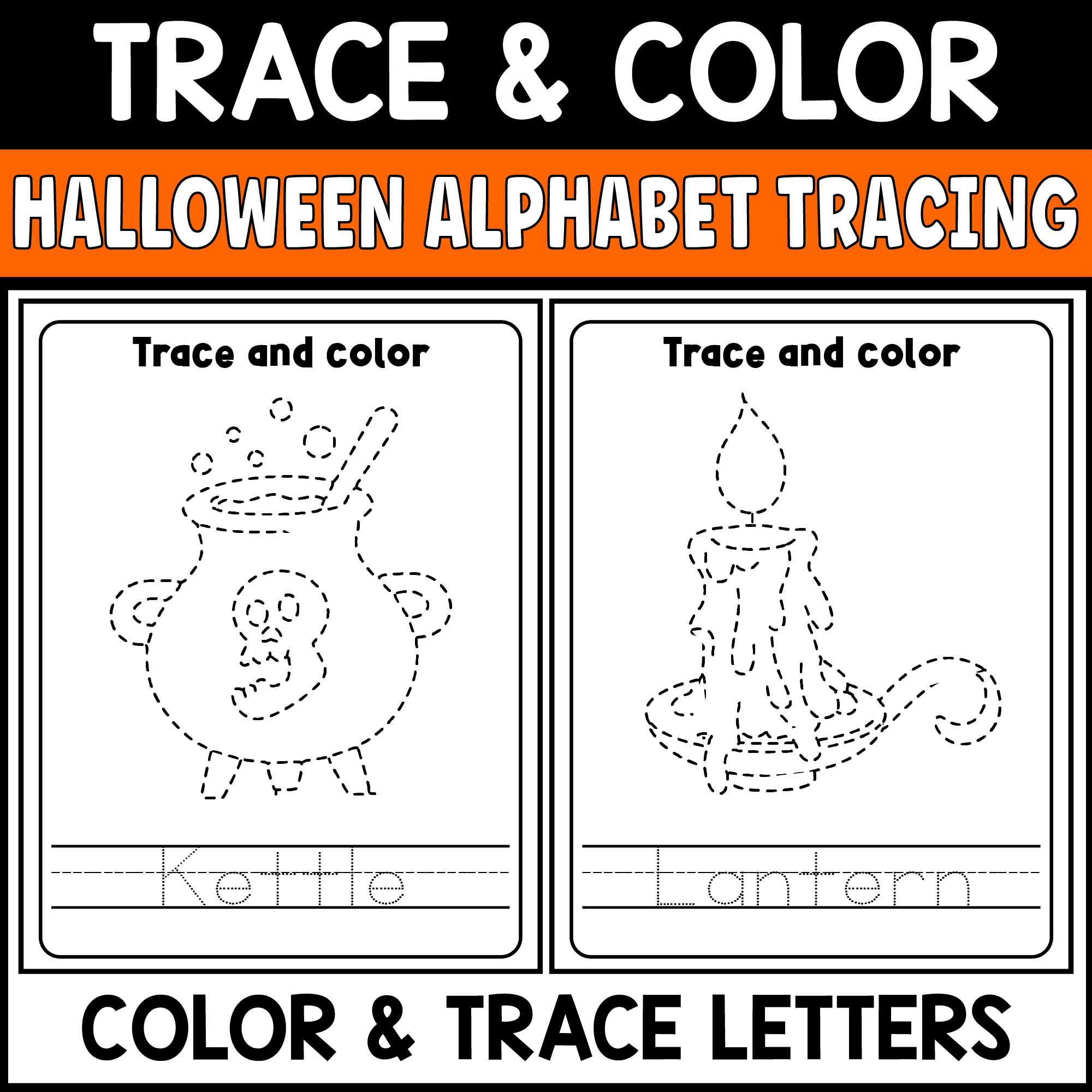 Halloween Trace And Color With Alphabet Tracing A Z Halloween 
