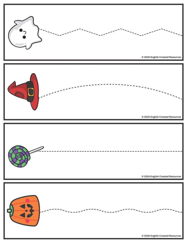 Halloween Tracing Strips English Created Resources