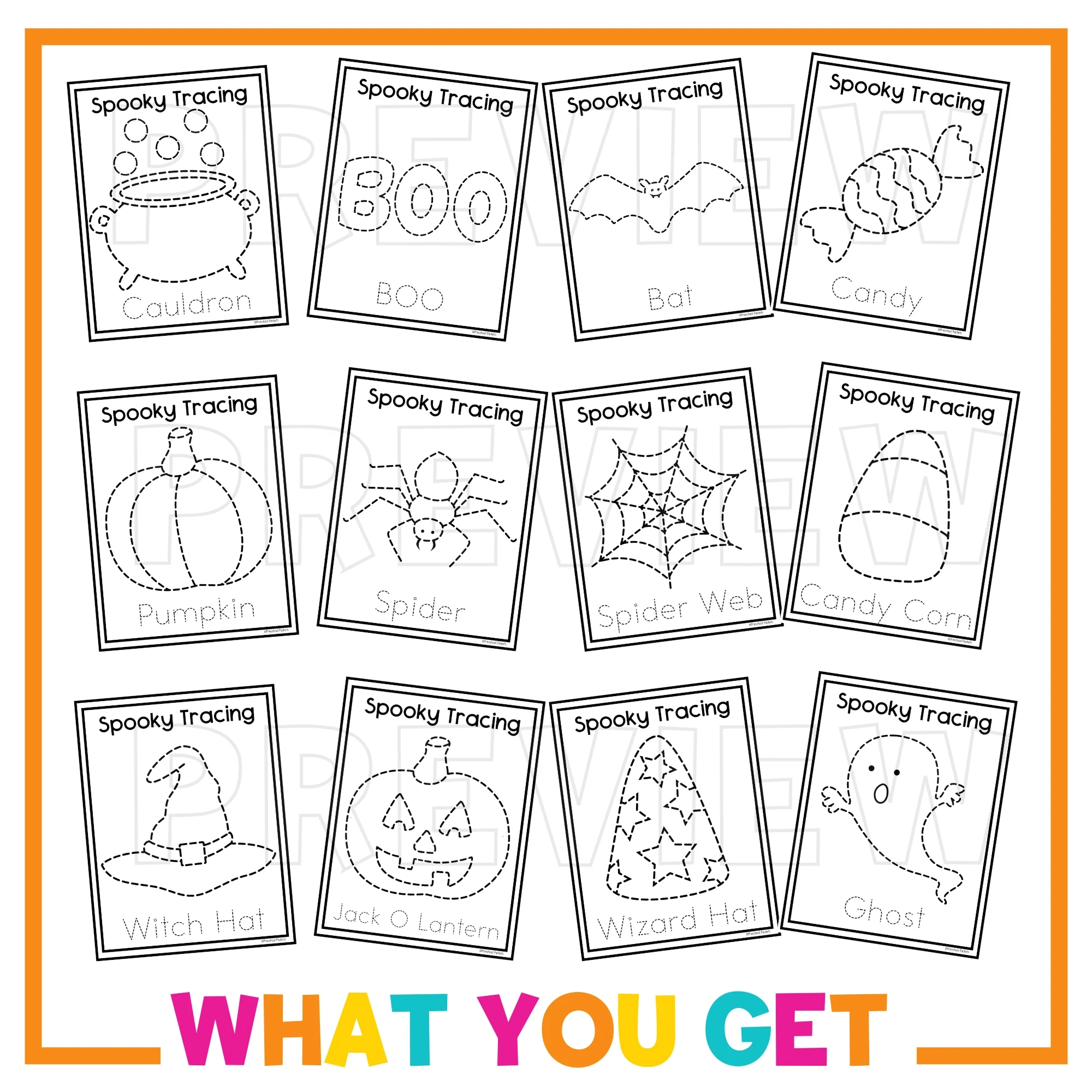 Halloween Tracing Worksheets For Preschool PreK And Kindergarten 