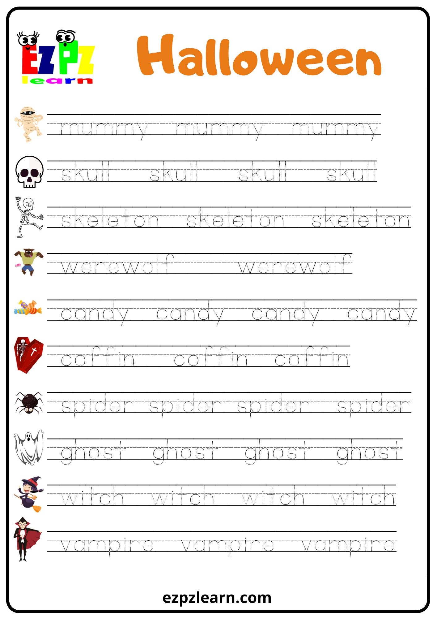 Word Tracing Free Printable