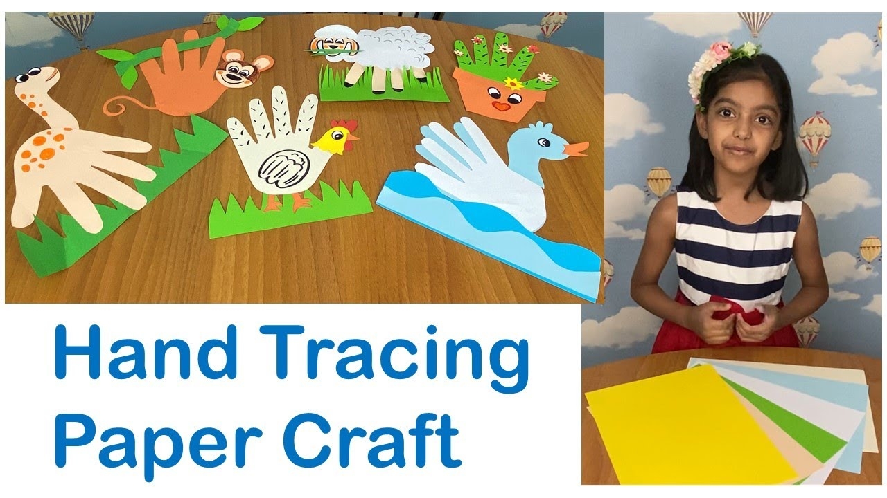 Hand Tracing Craft Easy Paper Craft For Kids Hand Print Animals