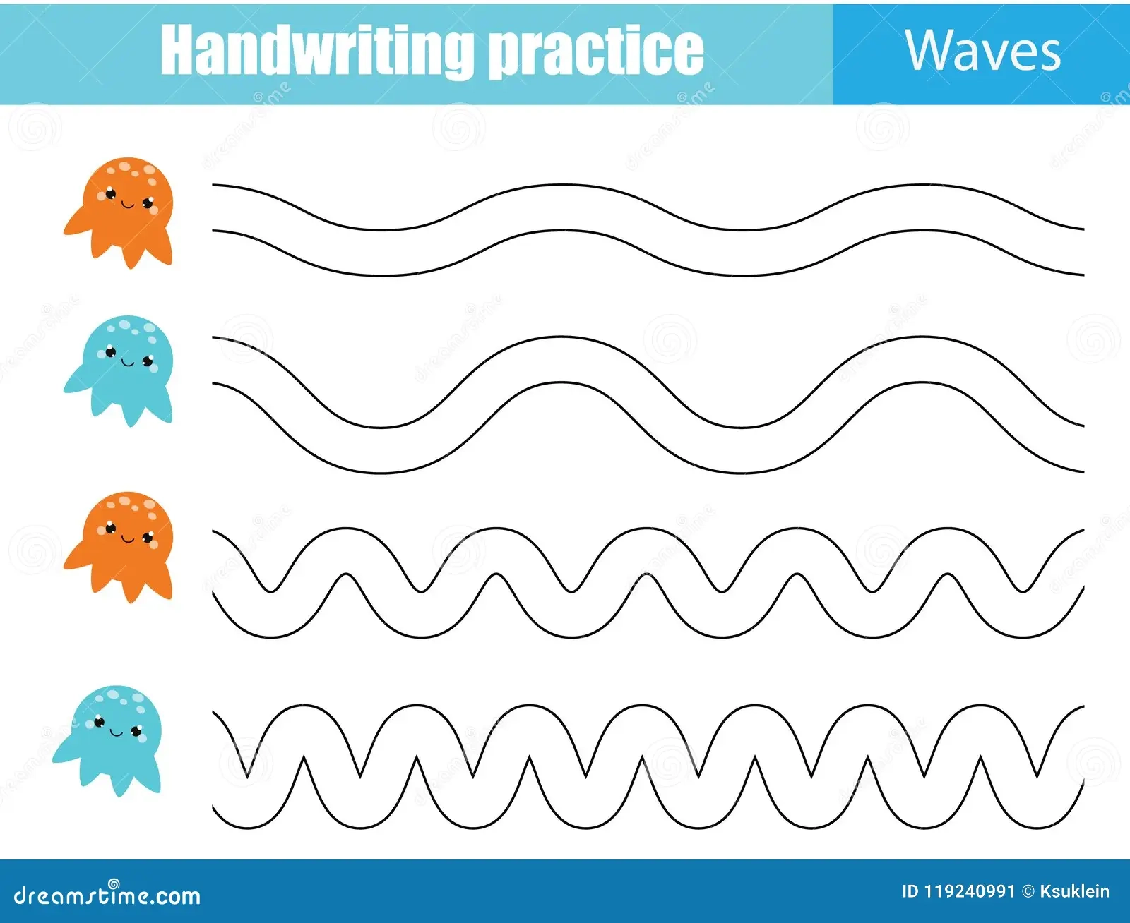 Handwriting Practice Sheet Educational Children Game Printable 