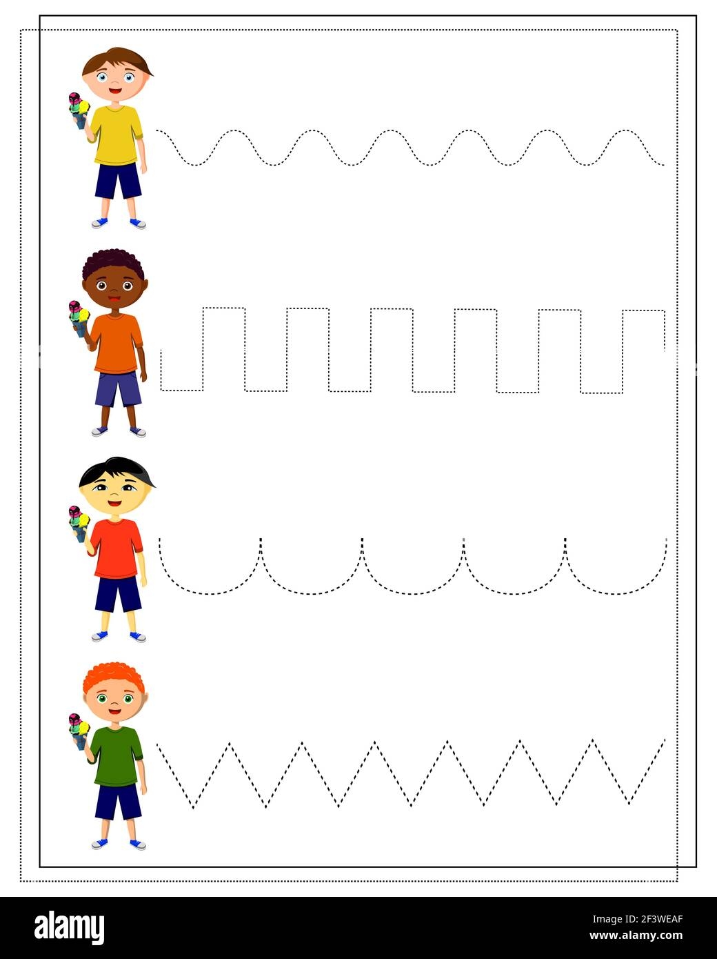 Handwriting Practice Sheet Educational Children S Game Line 