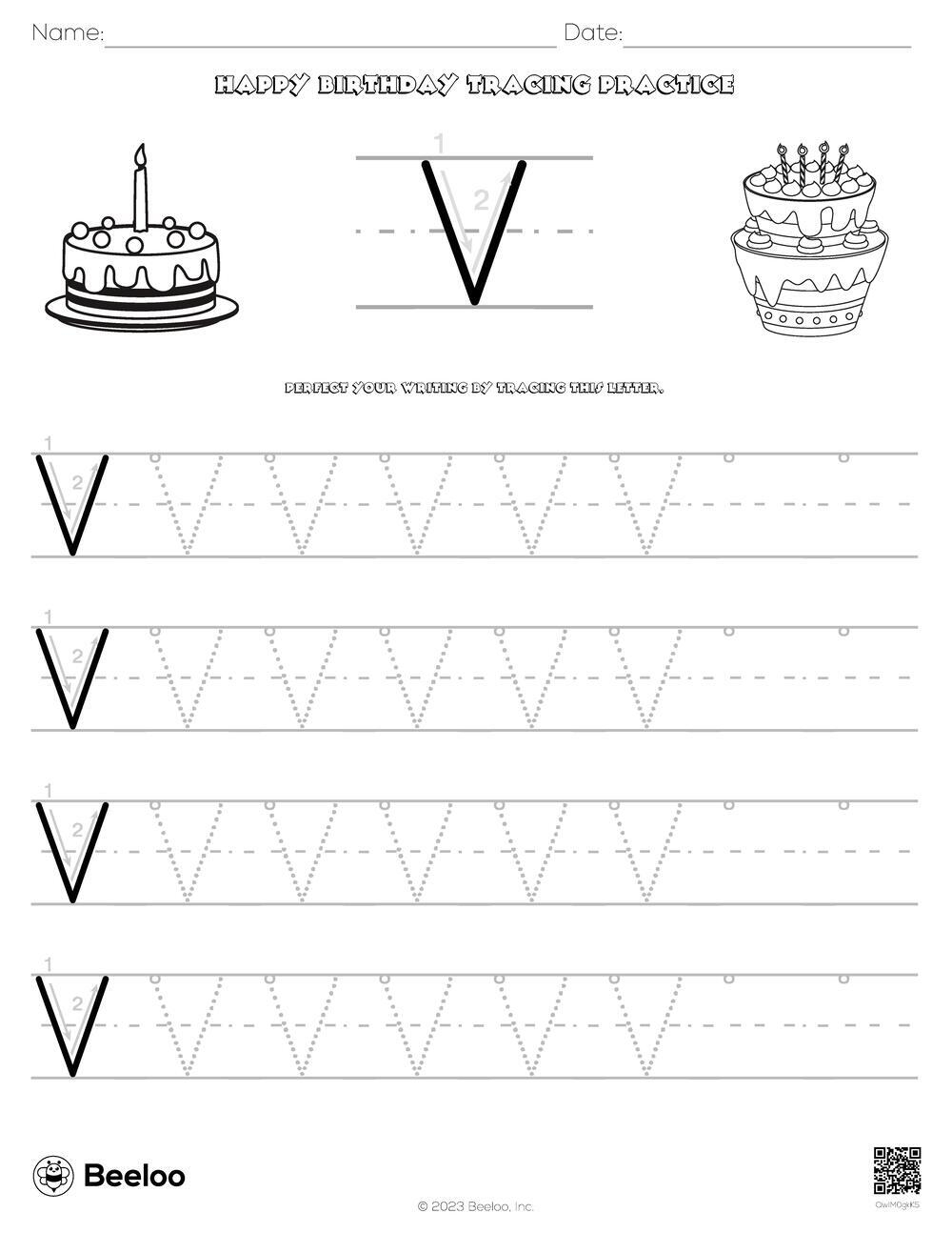 Happy Birthday Tracing Practice Beeloo Printable Crafts And 