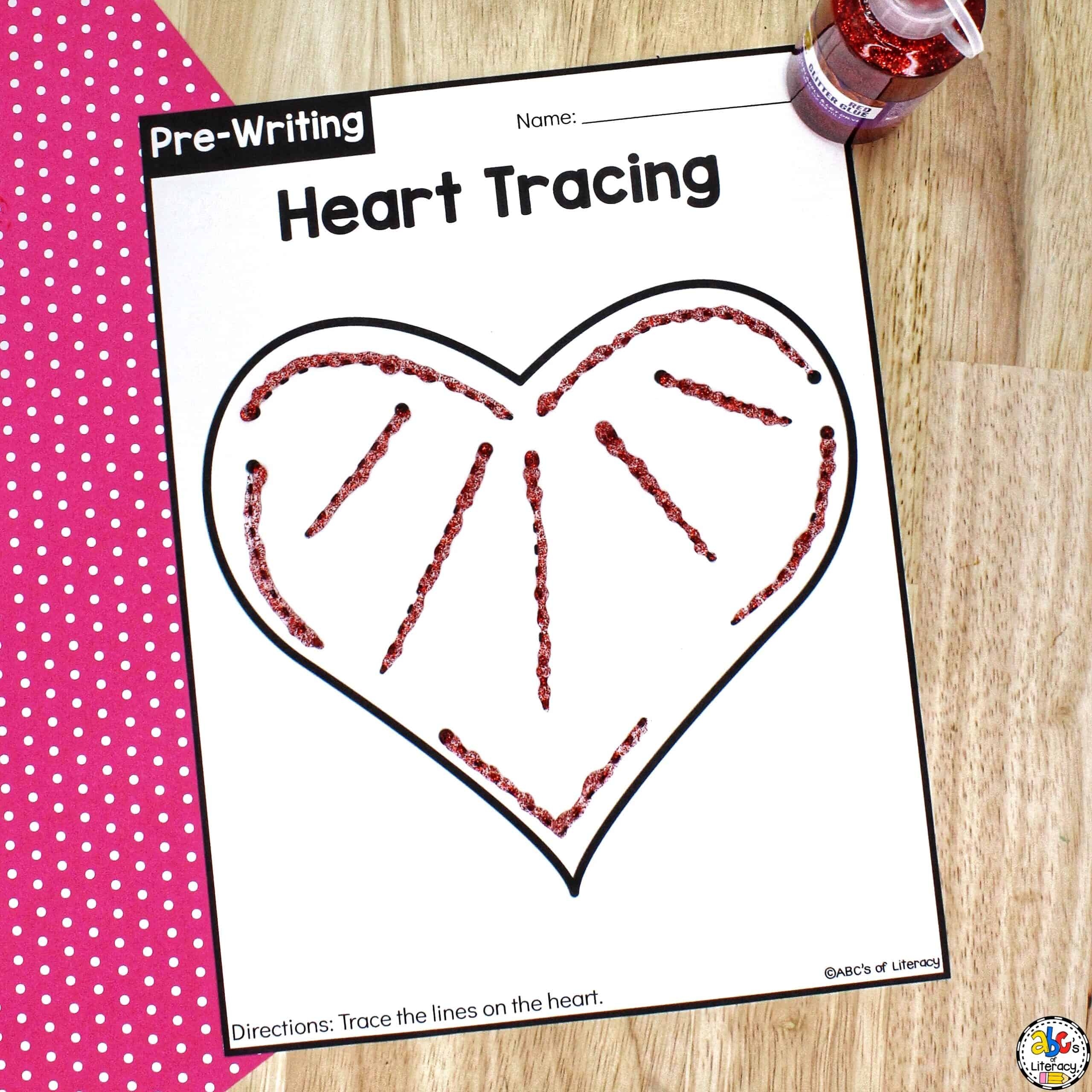 Free Printable Heart Tracing Worksheet