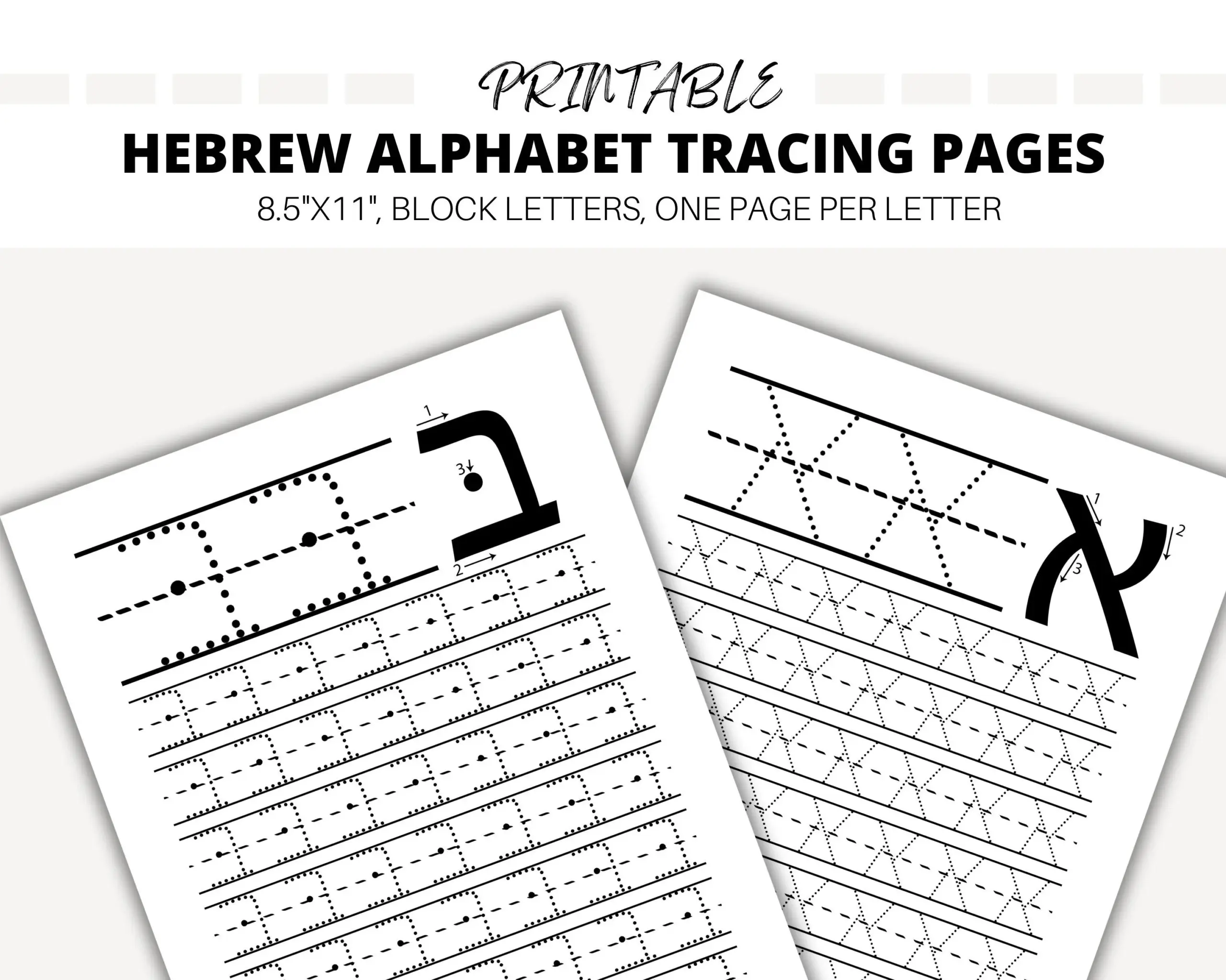 Hebrew Alphabet Tracing Printable Aleph Bet Worksheet For Kids Hebrew Letters Hebrew School Kesiva Alef Beis Alef Bet