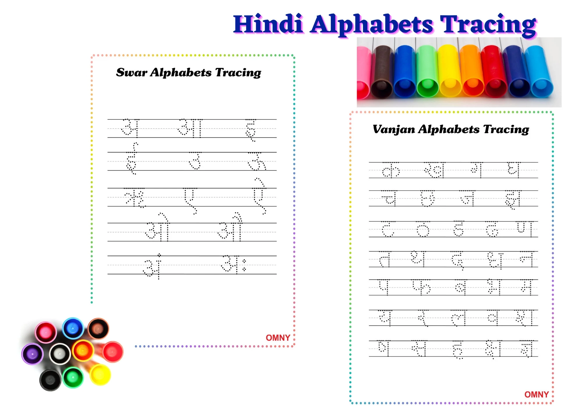 Hindi Alphabet Tracing Worksheets swar And Vyanjan With Letter 