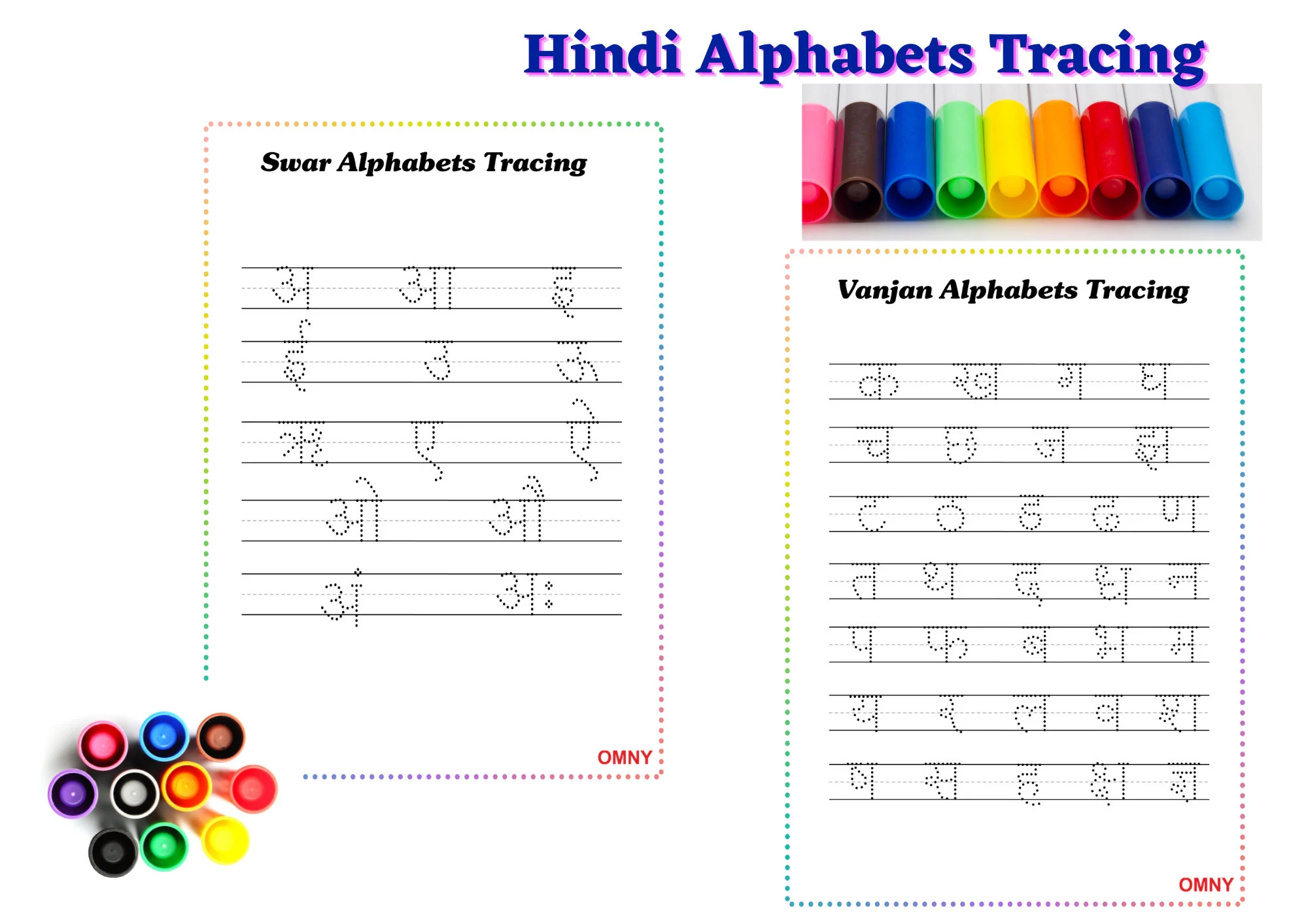 hindi alphabet tracing worksheets swar and vyanjan with letter