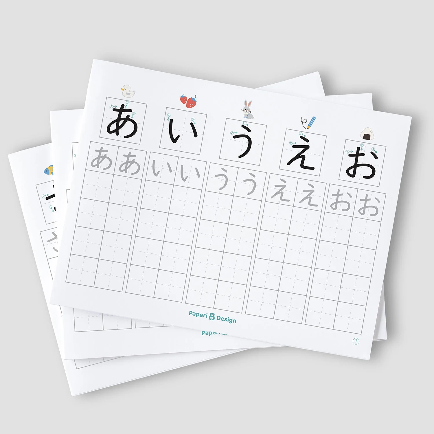 Hiragana Writing Practice Worksheets Japanese Alphabet Tracing 