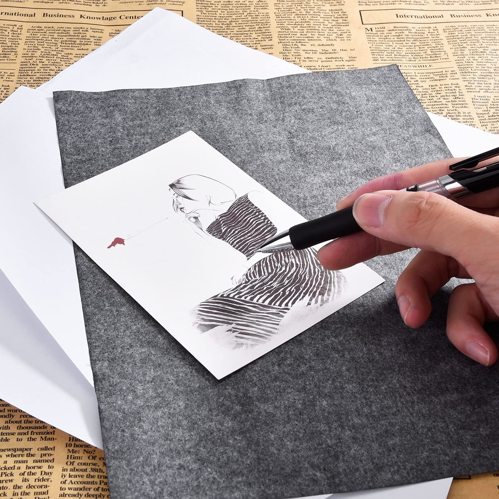 Hotop 100 Sheets Carbon Transfer Paper Black Tracing Paper For 