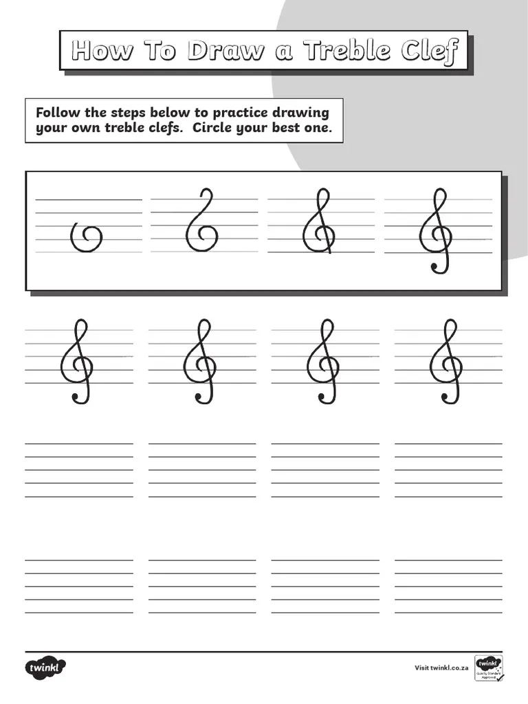 Treble Clef Tracing Worksheet Pdf