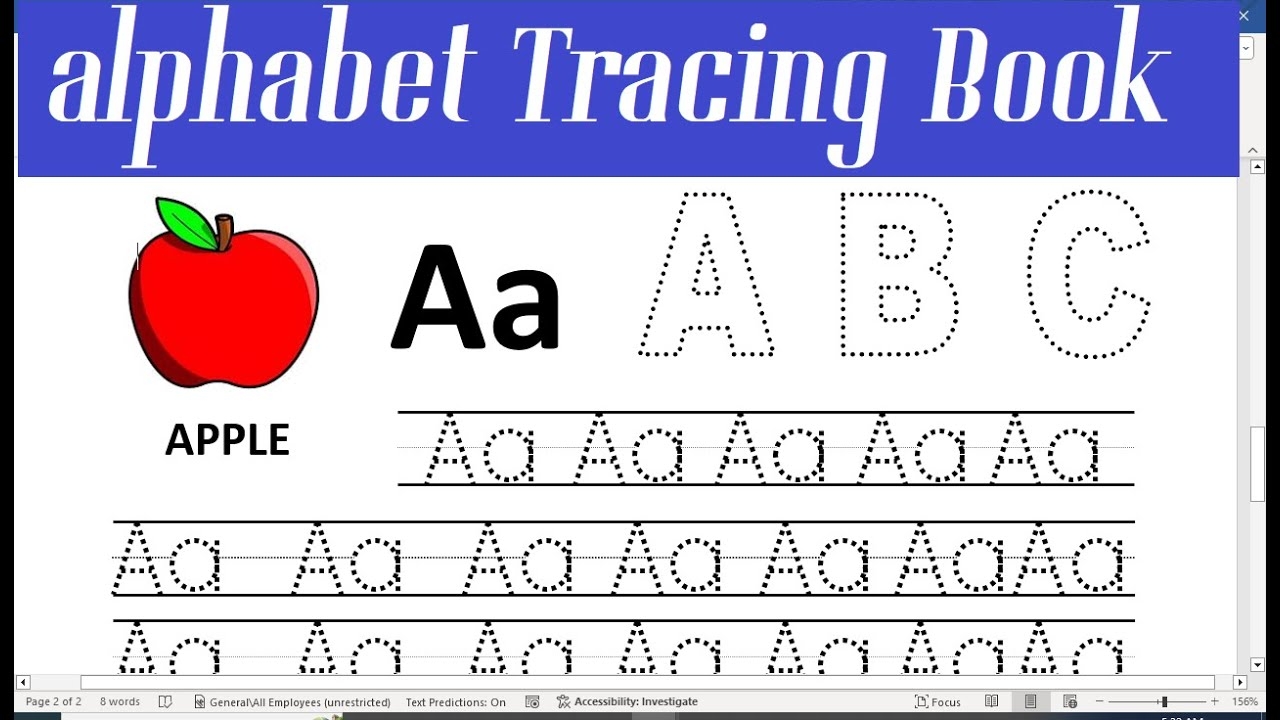 How To Make An Alphabet Tracing Book In Word Worksheet