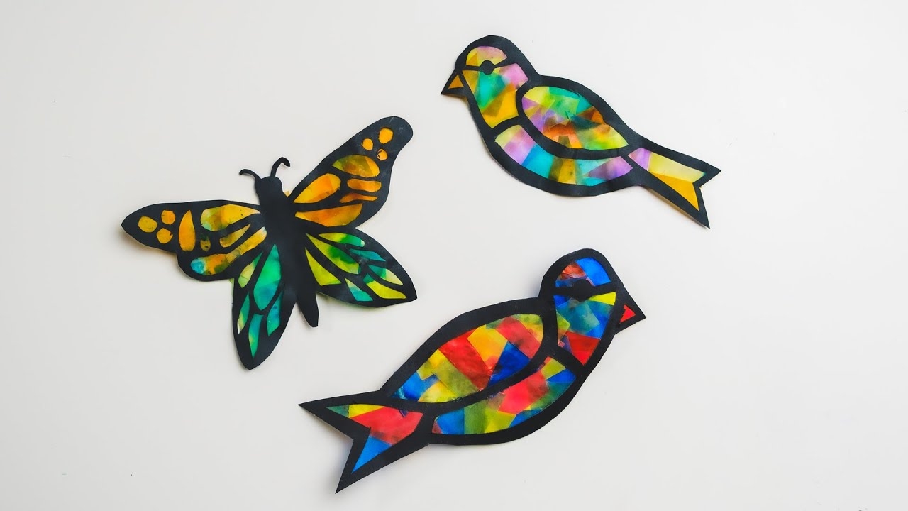 How To Make Paper Stained Glass Animals Paper Craft Activity Zart Art