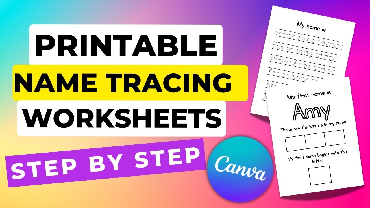 How To Make Printable Name Tracing Worksheets In Canva Etsy Digital Products To Sell Tutorial 2024