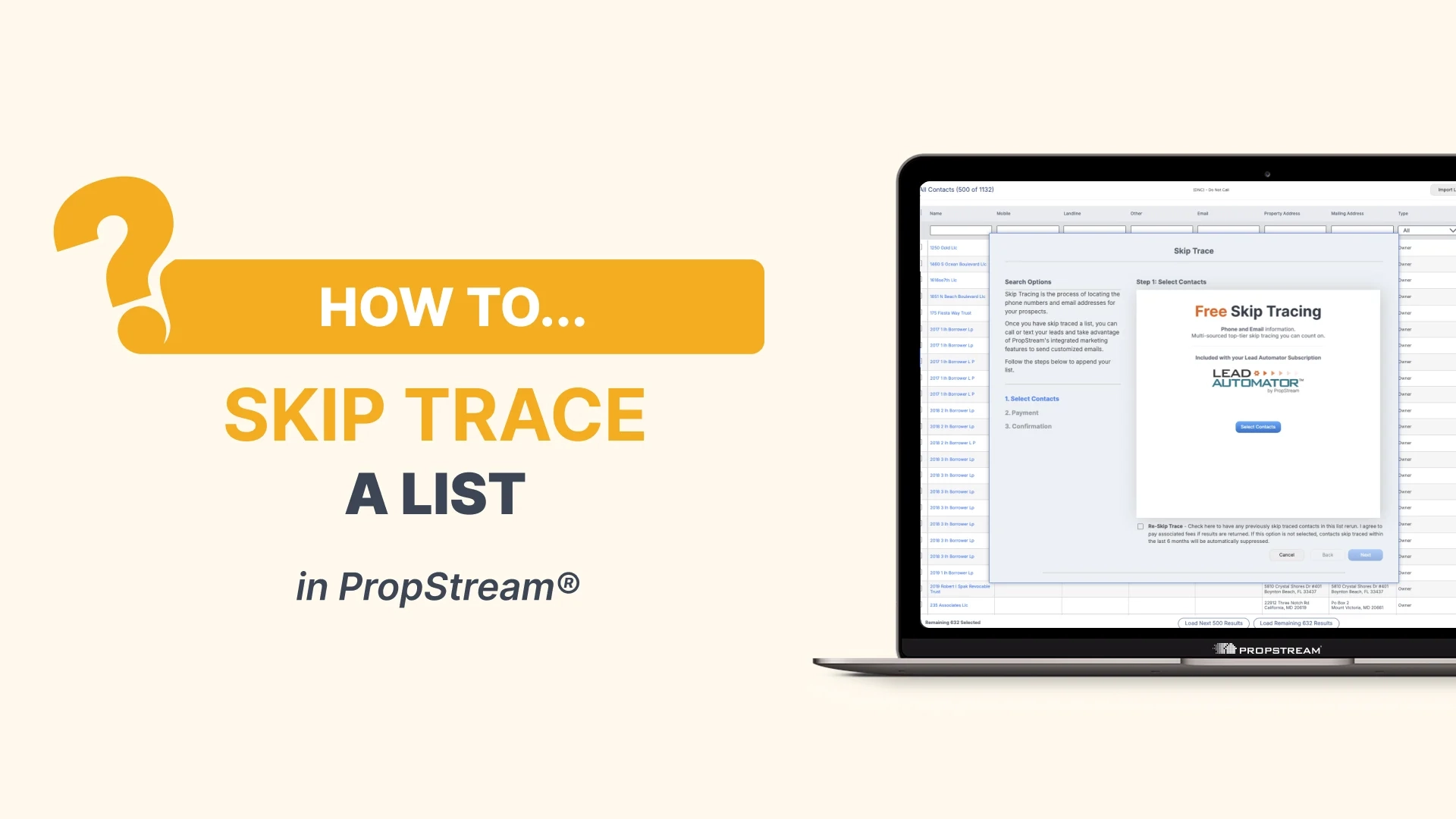 How To Skiptrace A List amp Get DNC Flags PropStream Help Video