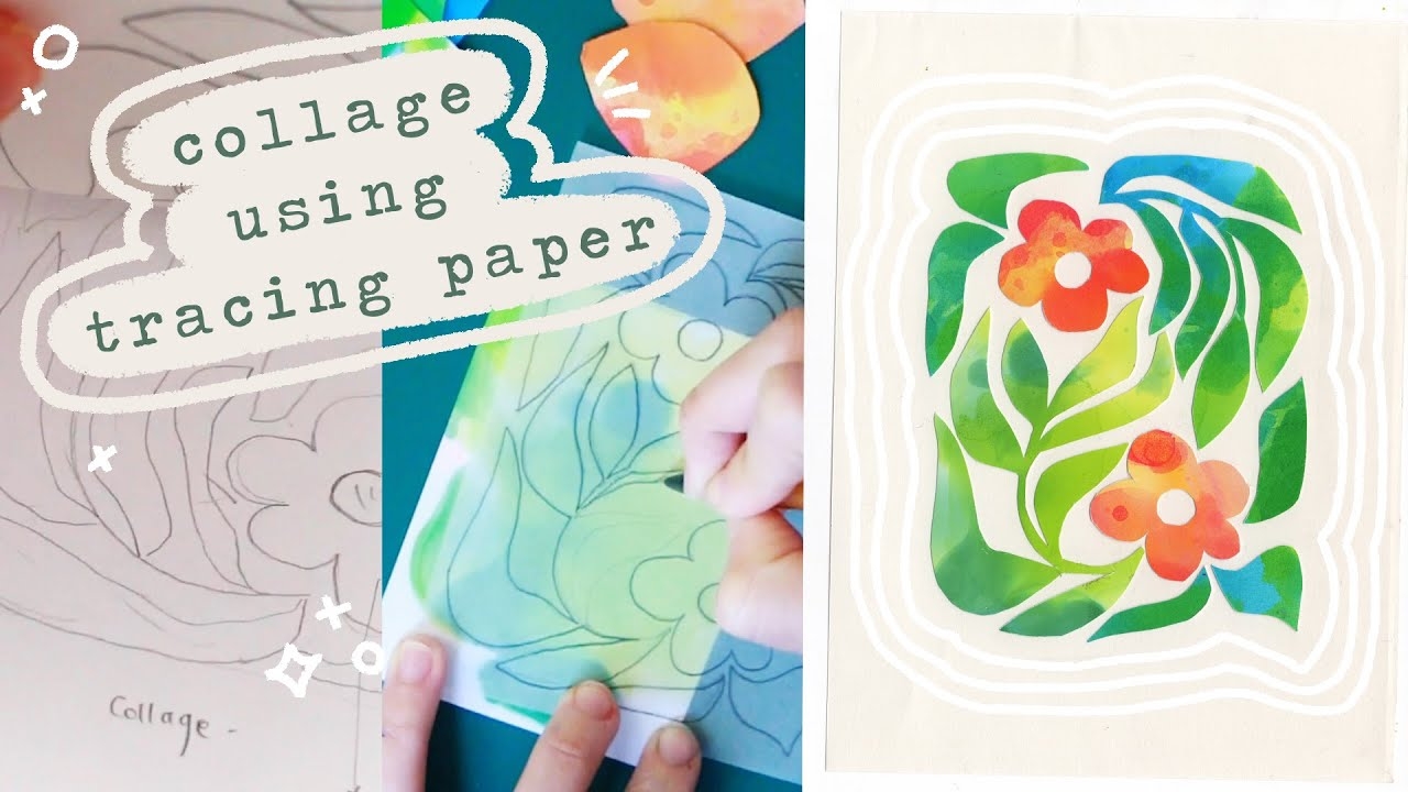 How To Transfer A Collage Design Using Tracing Paper Mixed Media Collage Tutorial With Alcohol Ink