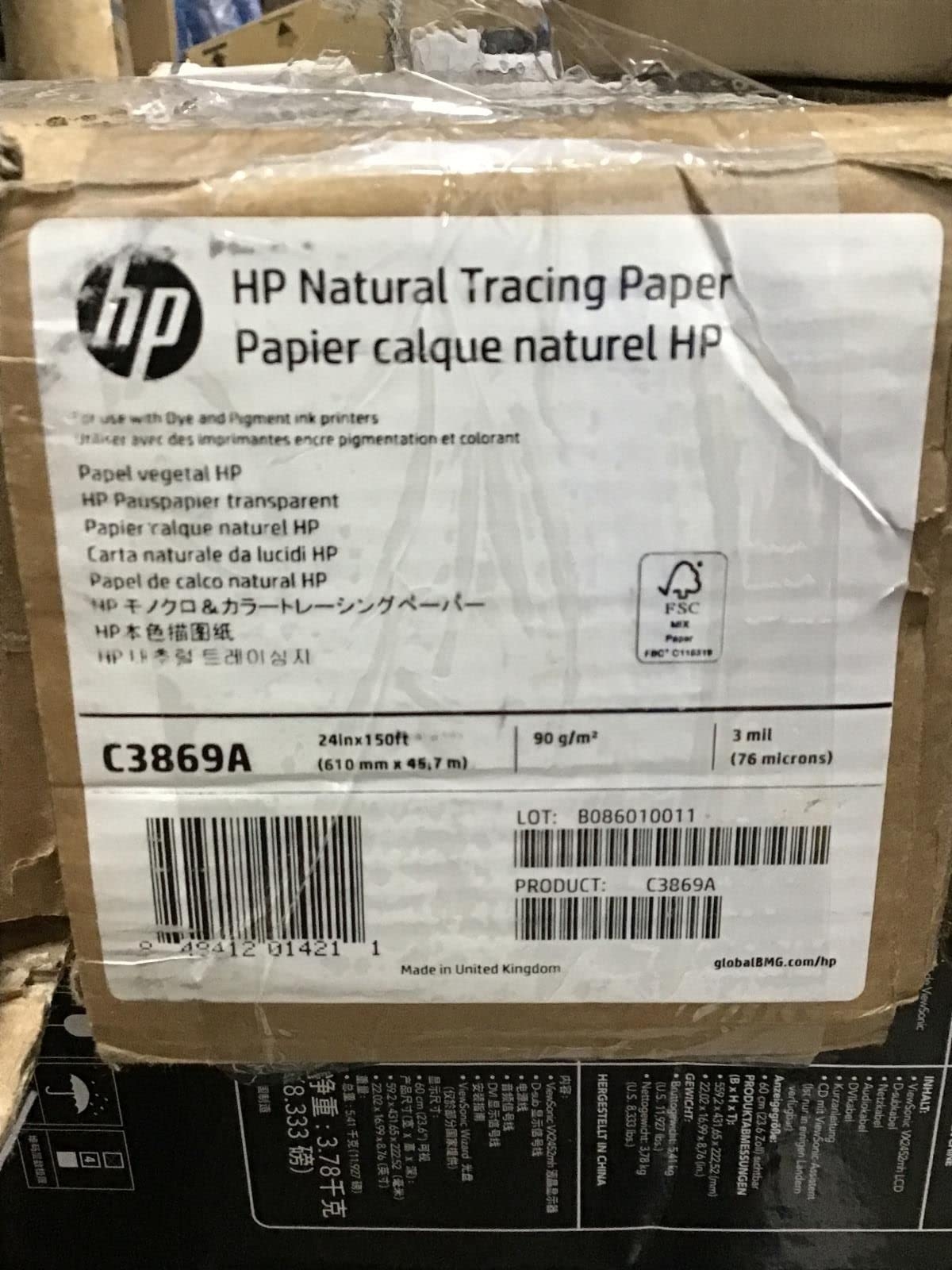 HP Original C3869A Natural Tracing Paper Roll 610mm X 45 7m 