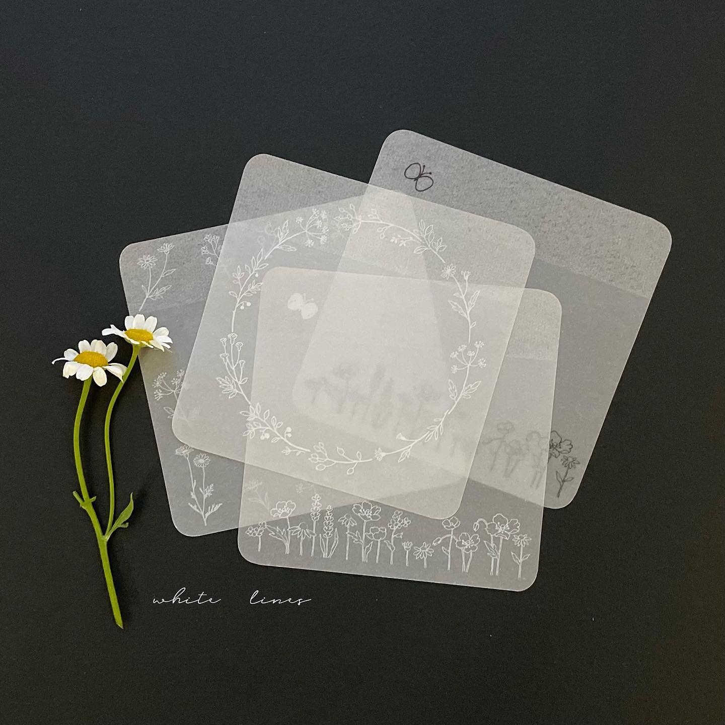 Hutte Paper Works Tracing Paper Sticky Note White Ink PAPER 