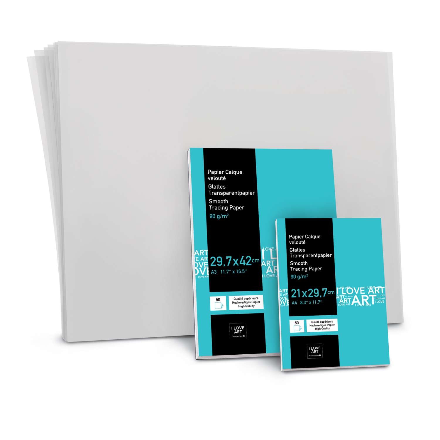 I LOVE ART Tracing Paper Pads 50 Sheets 50 000 Art Supplies 