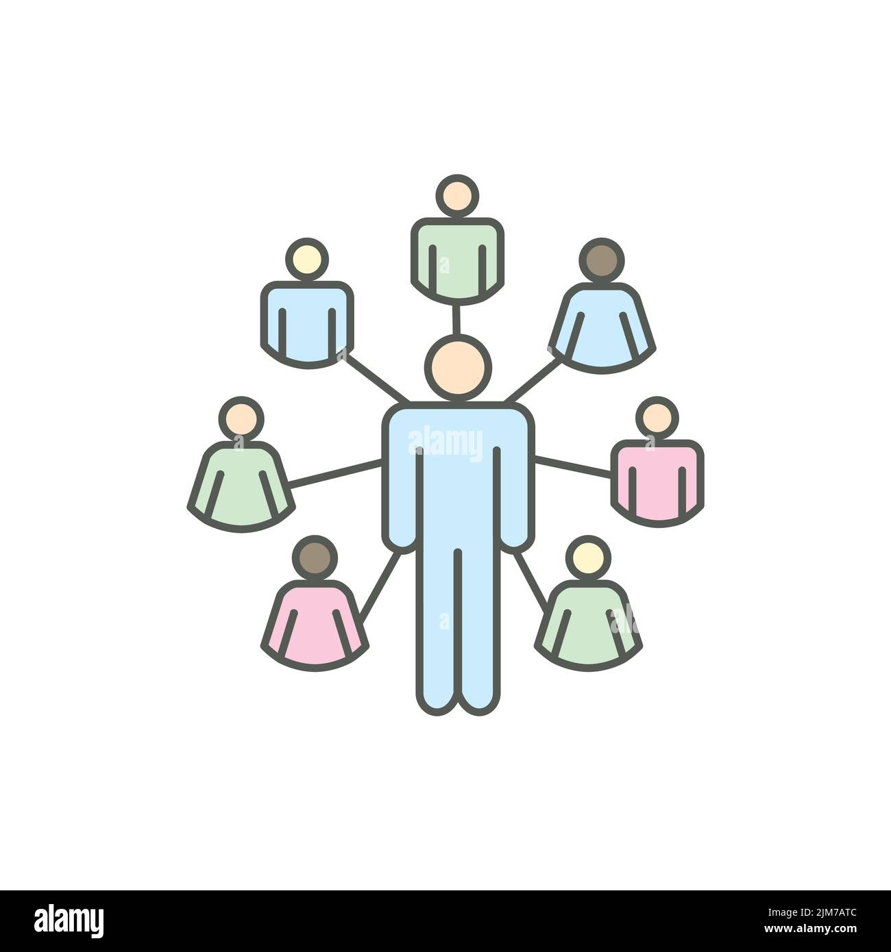 Icon With Infected People Using Contact Tracing To Contain The 