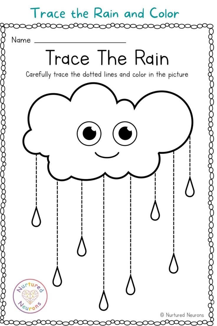 Improve Pencil Control With This Wonderful Rain Tracing Worksheet 