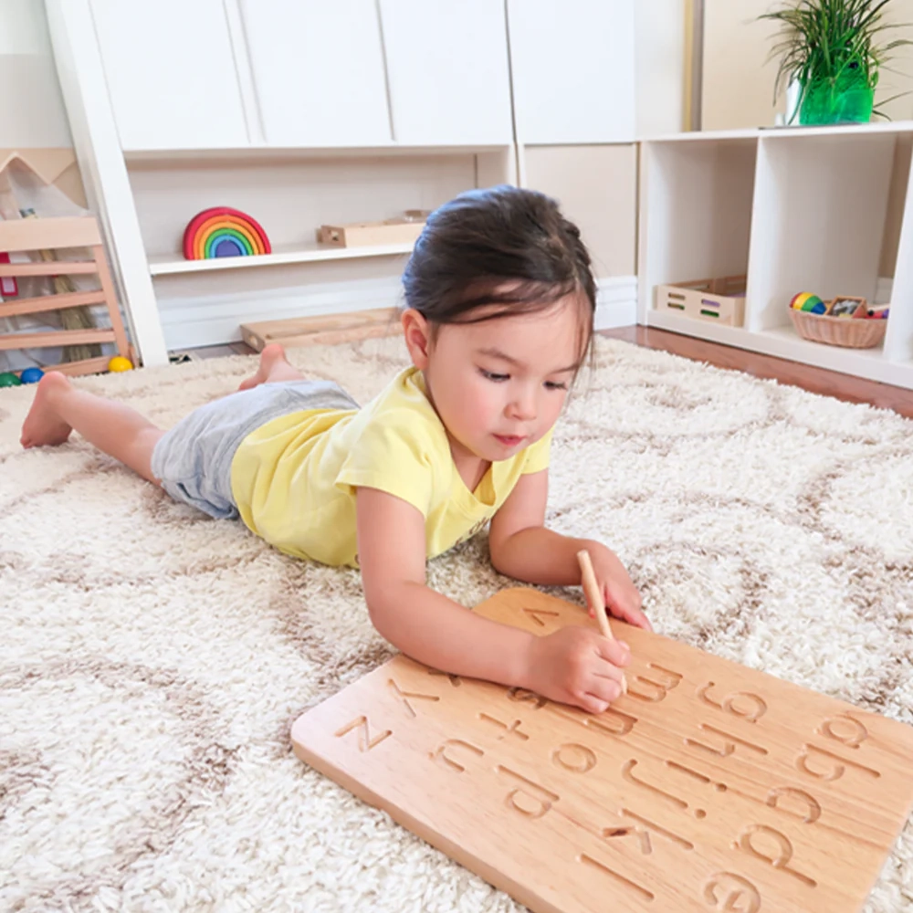 Indented Handwriting Practice For Kids Wooden Letter Tracing Board 