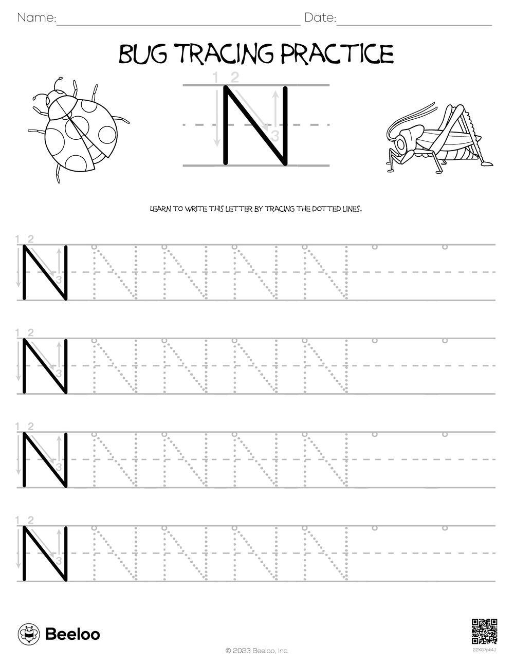 Insect themed Word Tracing Worksheets Beeloo Printable Crafts 