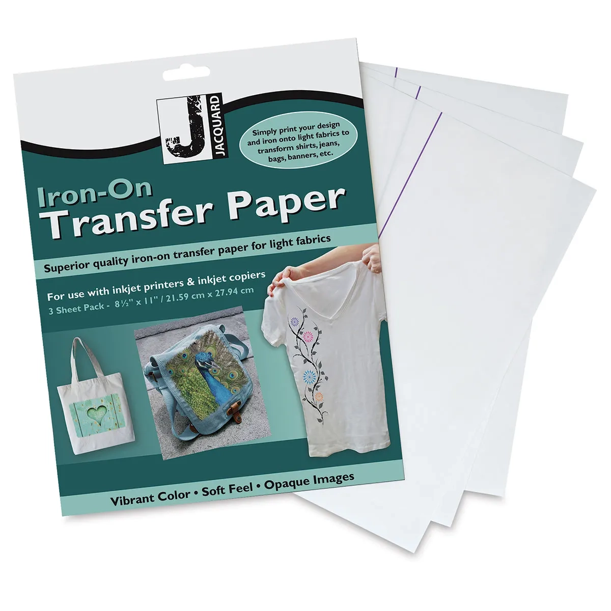 Jacquard Iron On Transfer Paper For Light Fabrics 8 5 X 11 