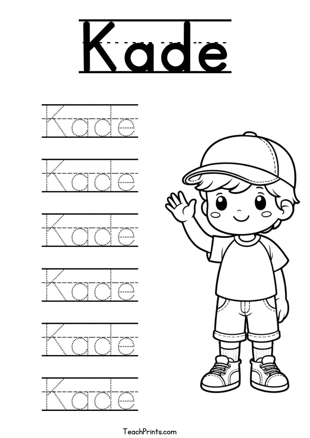 Name Tracing For Kindergarten With Lines