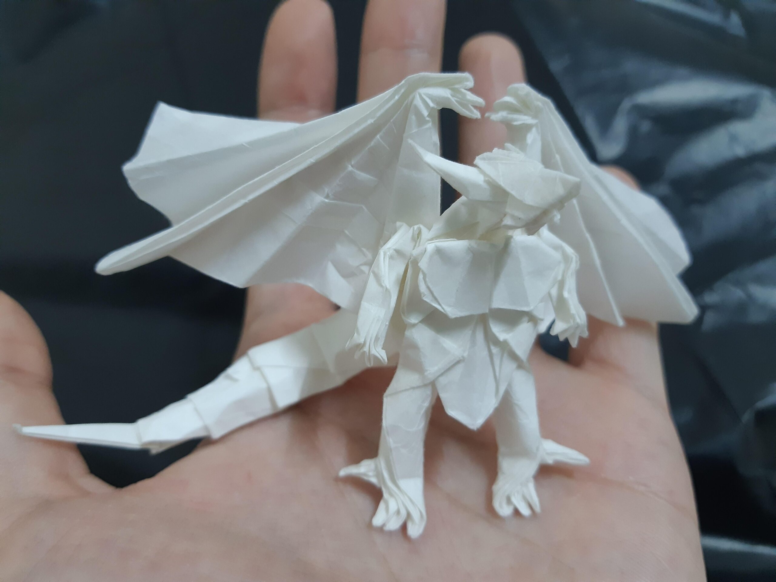 Kamiya 39 s Bahamut Folded By Me Using 10 Square Tracing Paper R 