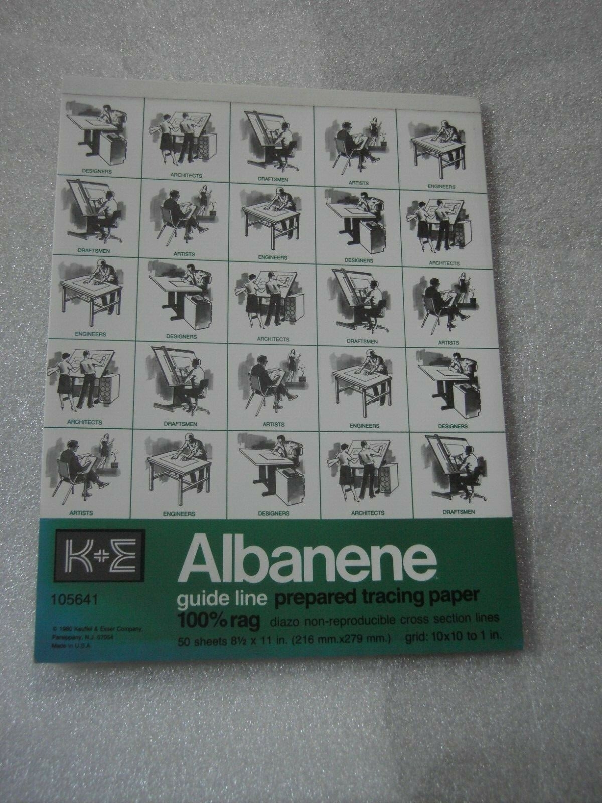 KEUFFEL amp ESSER 10 5641 ALBANENE GUIDE LINE PREPARED TRACING PAPER 