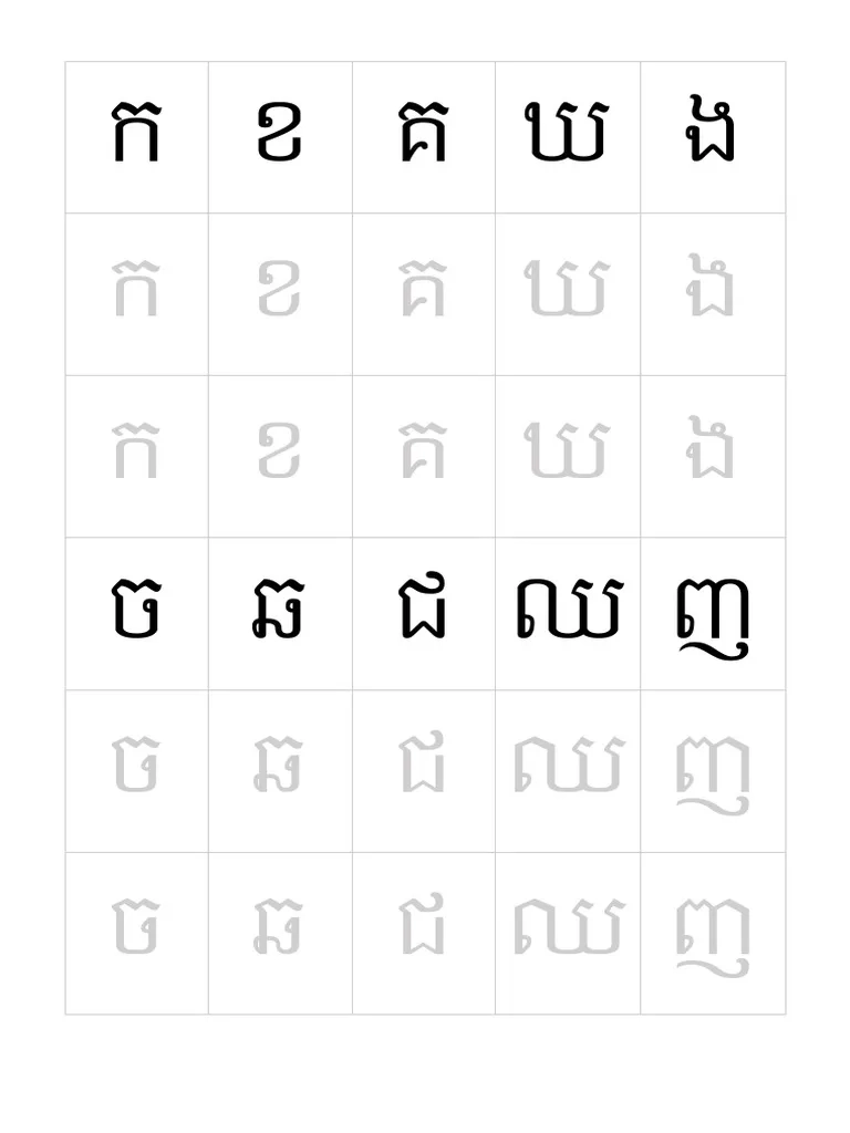 Khmer Alphabet Tracing