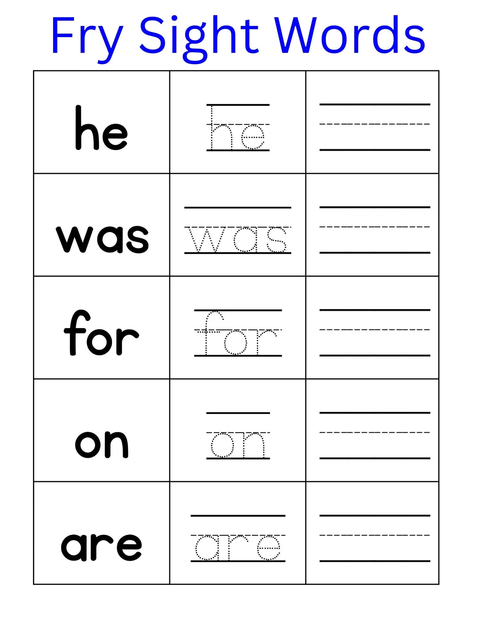 Kindergarten Sight Words Worksheet Etsy Kindergarten Sight Words Worksheet Etsy