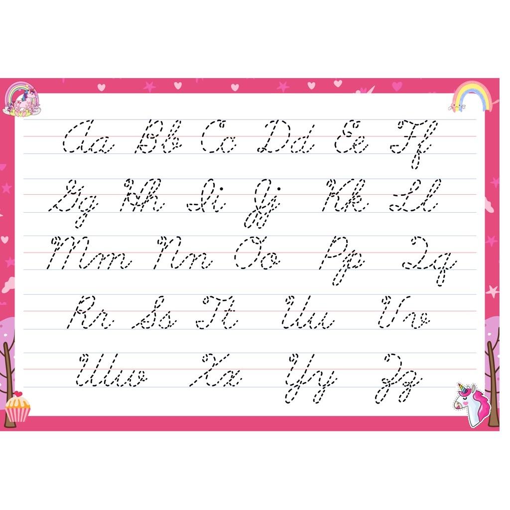 Laminated Cursive Alphabet Tracing Writing Activity 250 Microns 