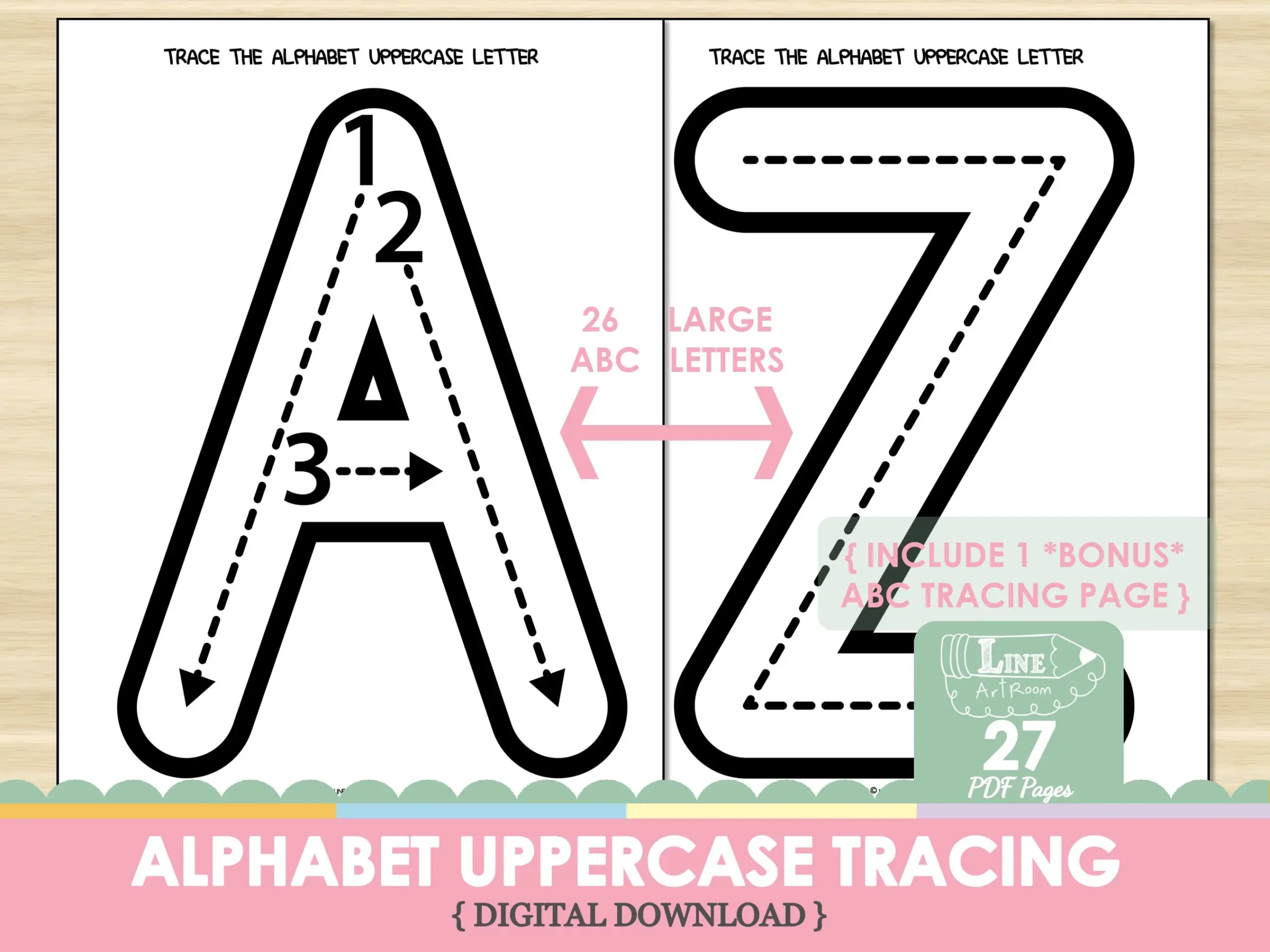 Large Uppercase Traceable Alphabet Printable To Train Handwriting 