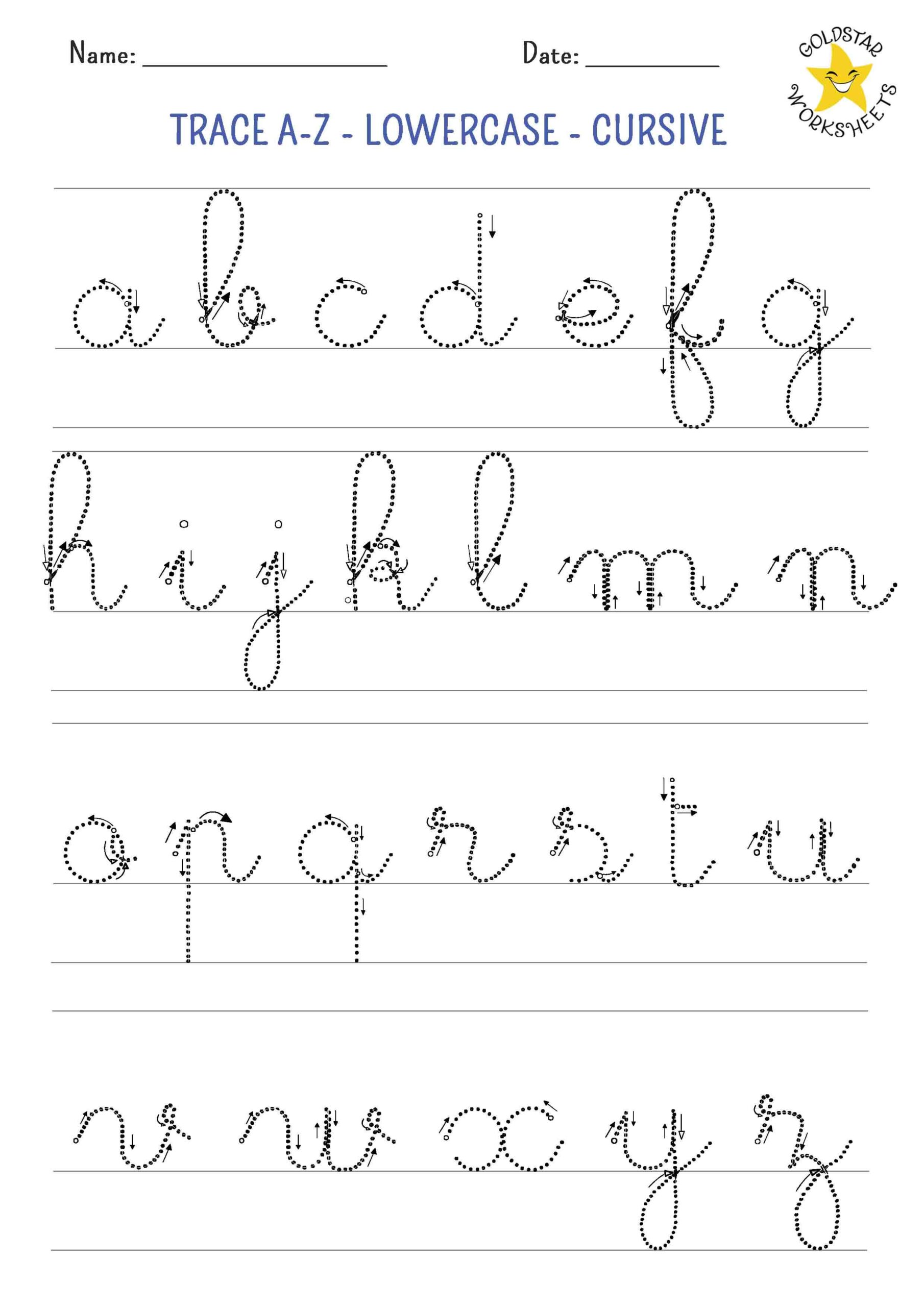 Free Printable Tracing Cursive Alphabet Worksheets