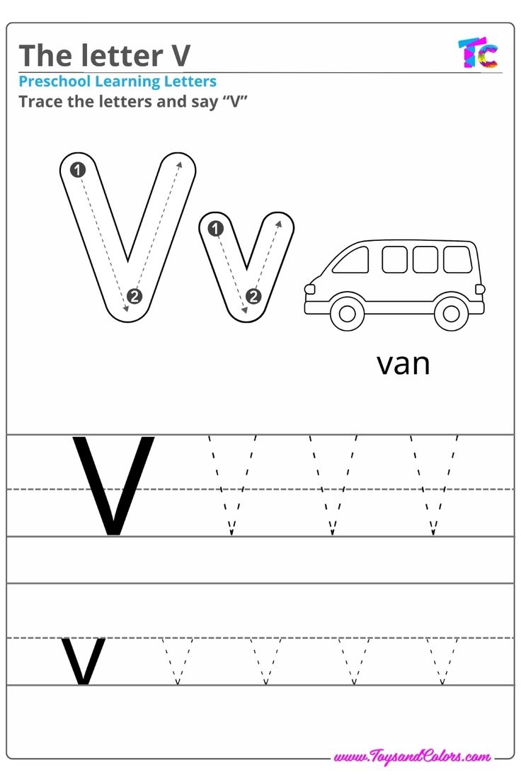 Tracing Letter V Preschool
