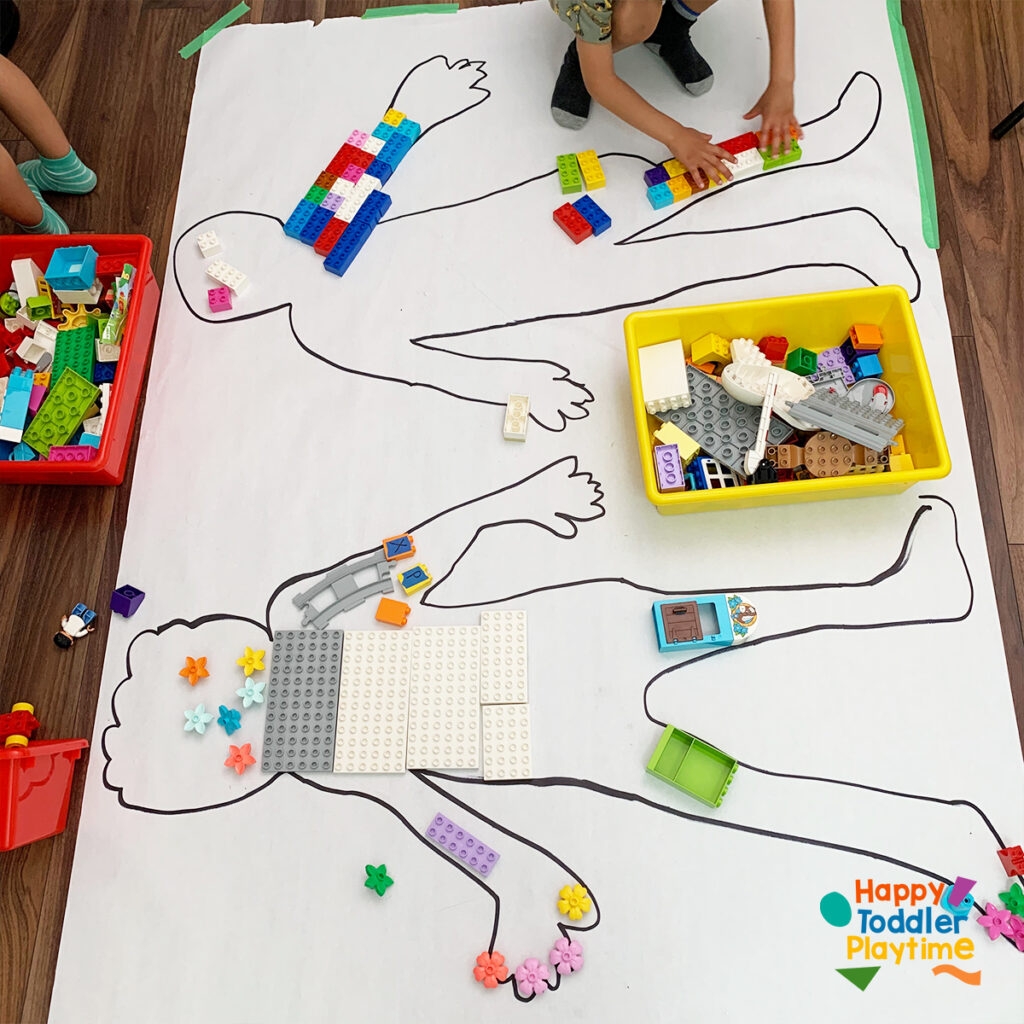 LEGO Body Trace Activity For Kids Happy Toddler Playtime