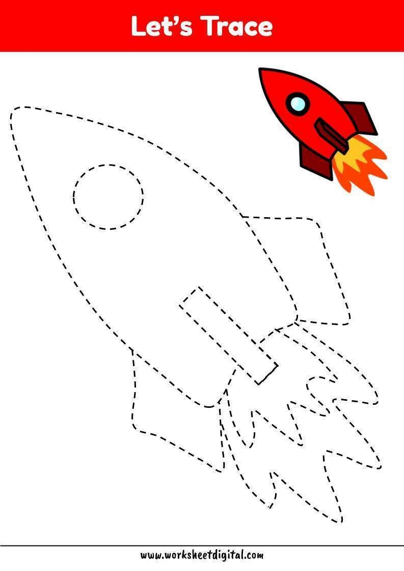 Let s Trace Rocket Worksheet Digital 1 Teacher Made Resources