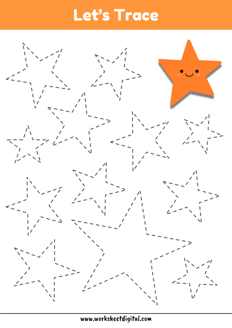 Star Tracing Worksheet