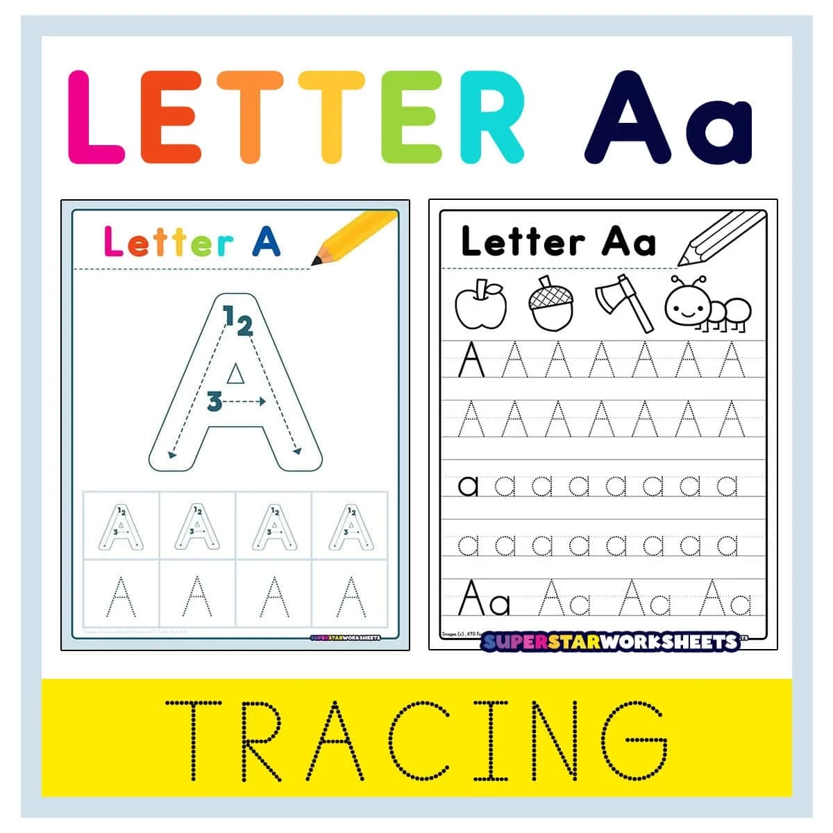 Letter A Tracing Worksheets Superstar Worksheets