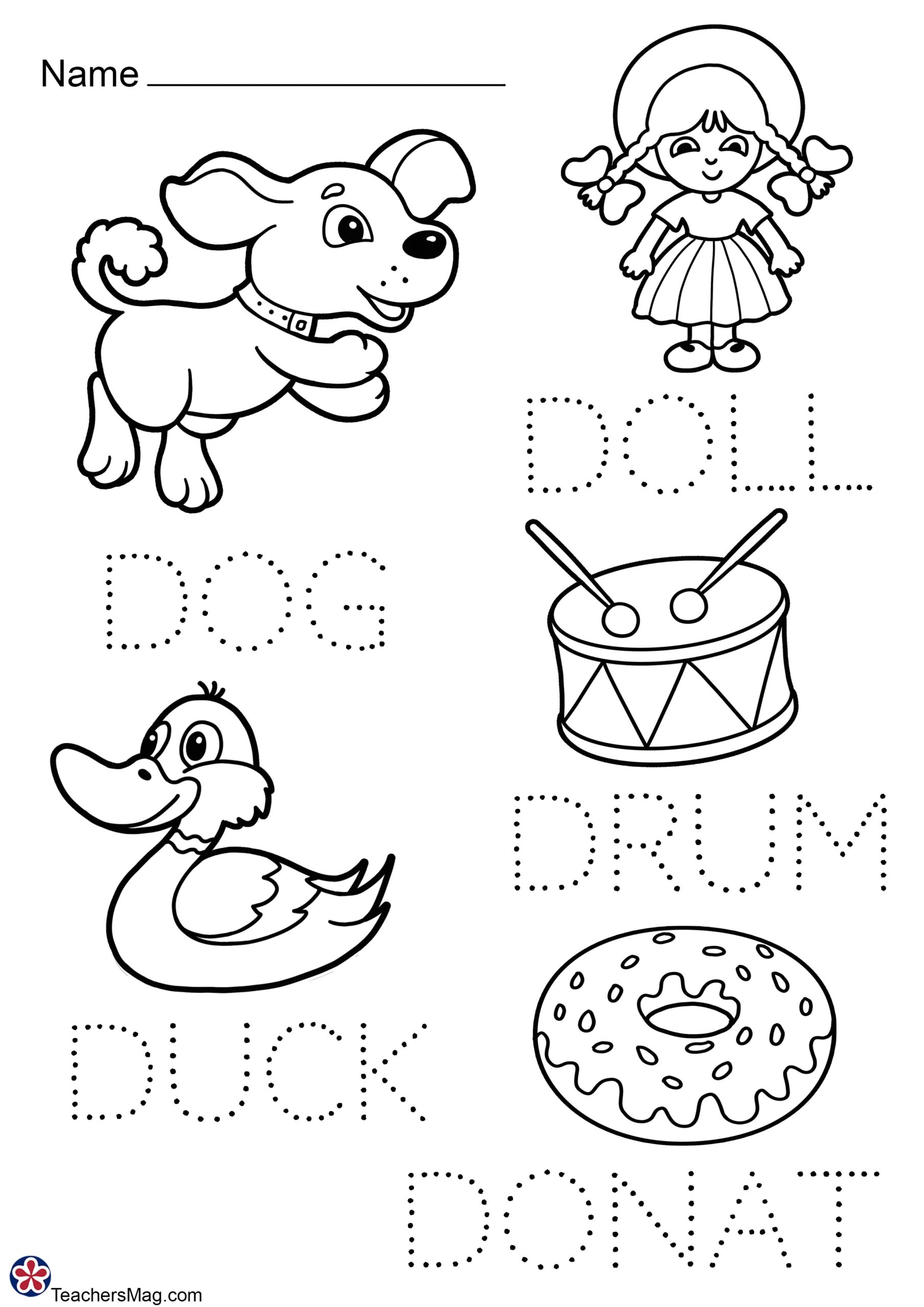 Free Letter D Tracing Worksheets